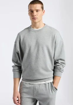 Famke Men's Relaxed Crewneck Sweatshirt, Heather Grey - BM24541