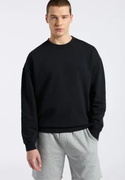 Famke Men's Relaxed Crewneck Sweatshirt, Black - BM24541