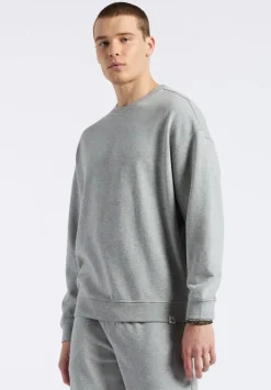 Famke Men's Relaxed Crewneck Sweatshirt, Heather Grey - BM24541