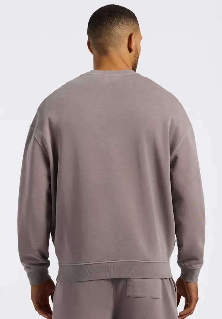 Famke Men's Relaxed Crewneck Sweatshirt, Driftwood Brown - BM24541