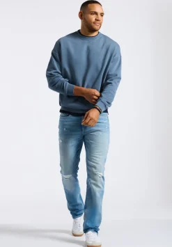 Famke Men's Relaxed Crewneck Sweatshirt, Mirage Blue - BM24541