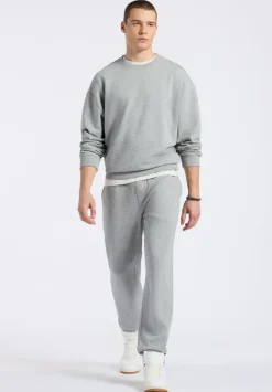 Famke Men's Relaxed Crewneck Sweatshirt, Heather Grey - BM24541