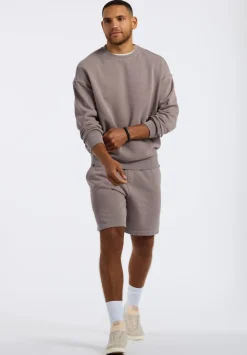 Famke Men's Relaxed Crewneck Sweatshirt, Driftwood Brown - BM24541