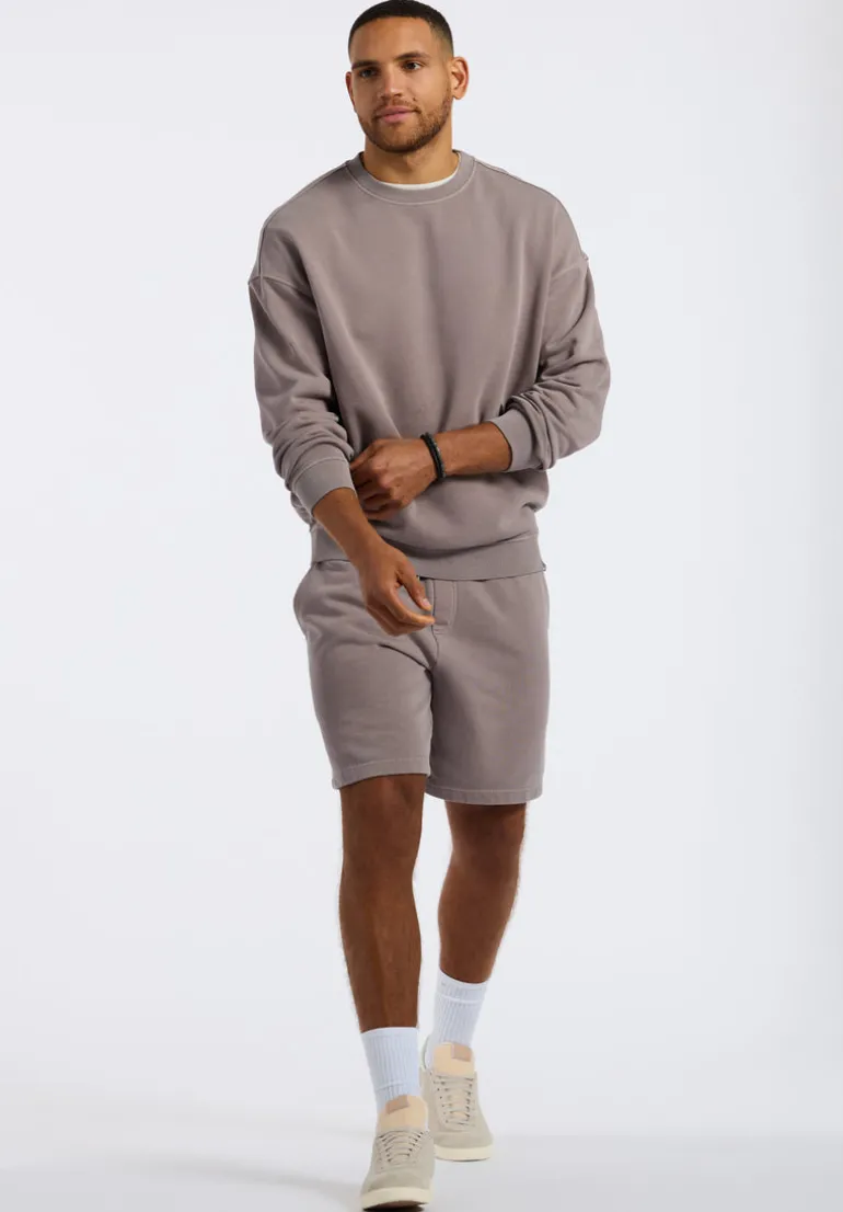Famke Men's Relaxed Crewneck Sweatshirt, Driftwood Brown - BM24541