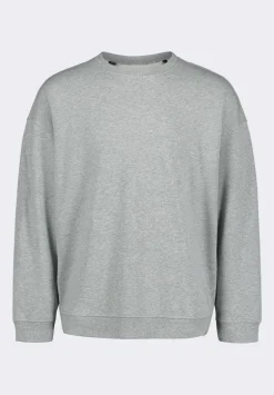 Famke Men's Relaxed Crewneck Sweatshirt, Heather Grey - BM24541