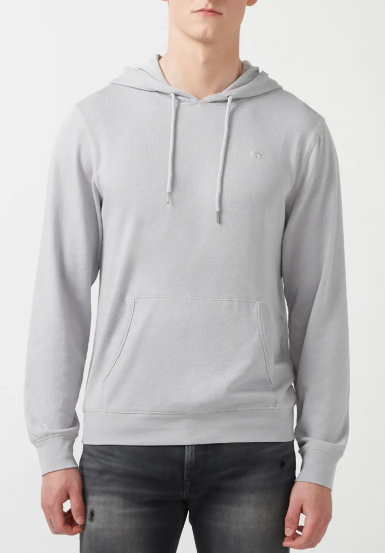 Farman Men’s Lightweight Hooded Sweatshirt, Light Grey - BM24171
