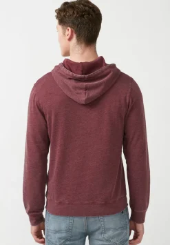 Farman Men’s Lightweight Hooded Sweatshirt, Dark Red - BM24171
