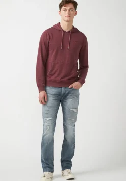 Farman Men’s Lightweight Hooded Sweatshirt, Dark Red - BM24171