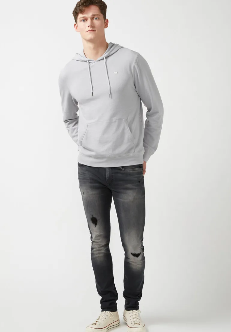 Farman Men’s Lightweight Hooded Sweatshirt, Light Grey - BM24171