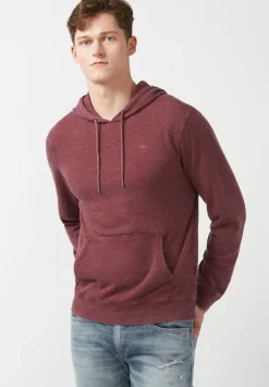 Farman Men’s Lightweight Hooded Sweatshirt, Dark Red - BM24171