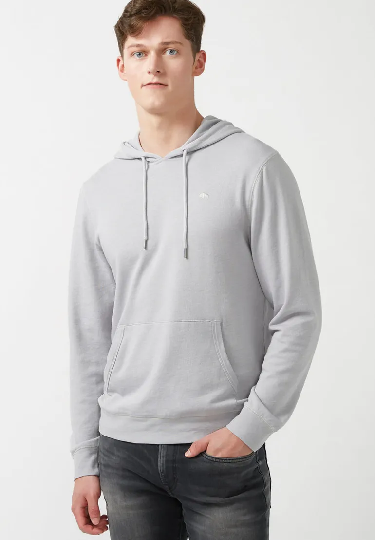 Farman Men’s Lightweight Hooded Sweatshirt, Light Grey - BM24171