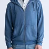 Faseam Men's Hoodie with Front Pocket, Heather Blue - BM24455
