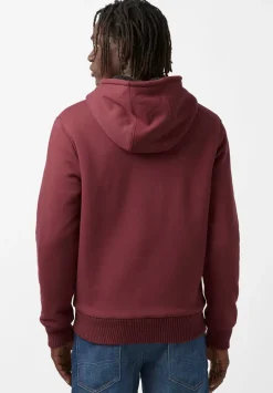 Fasox Men's Zip-Up Hooded Jacket with Sherpa Lining, Oxblood red - BM24161