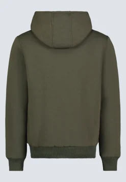 Fasox Men's Zip-Up Hooded Jacket with Sherpa Lining, Fern Green - BM24463