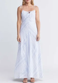 Floriane Women’s Striped Maxi Dress in White - WD0045P