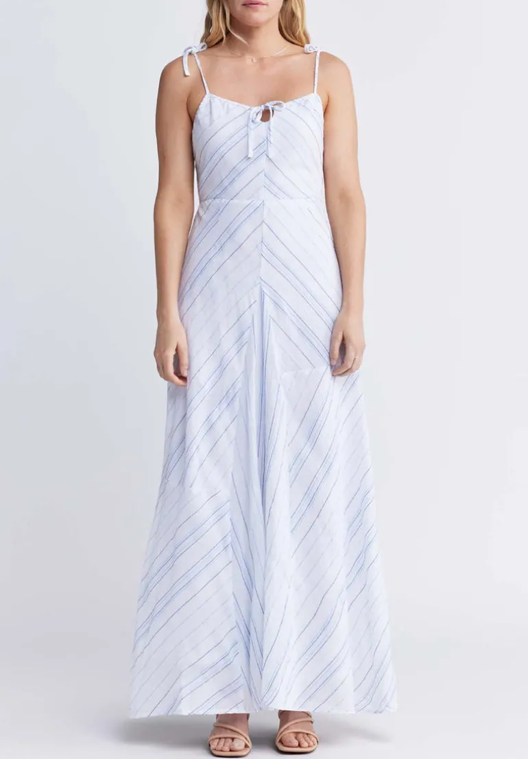 Floriane Women’s Striped Maxi Dress in White - WD0045P