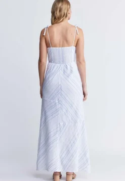 Floriane Women’s Striped Maxi Dress in White - WD0045P