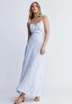 Floriane Women’s Striped Maxi Dress in White - WD0045P