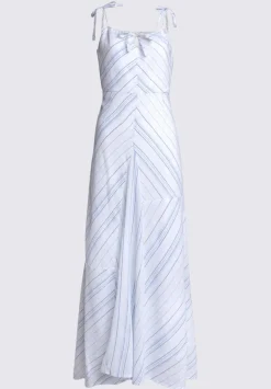 Floriane Women’s Striped Maxi Dress in White - WD0045P