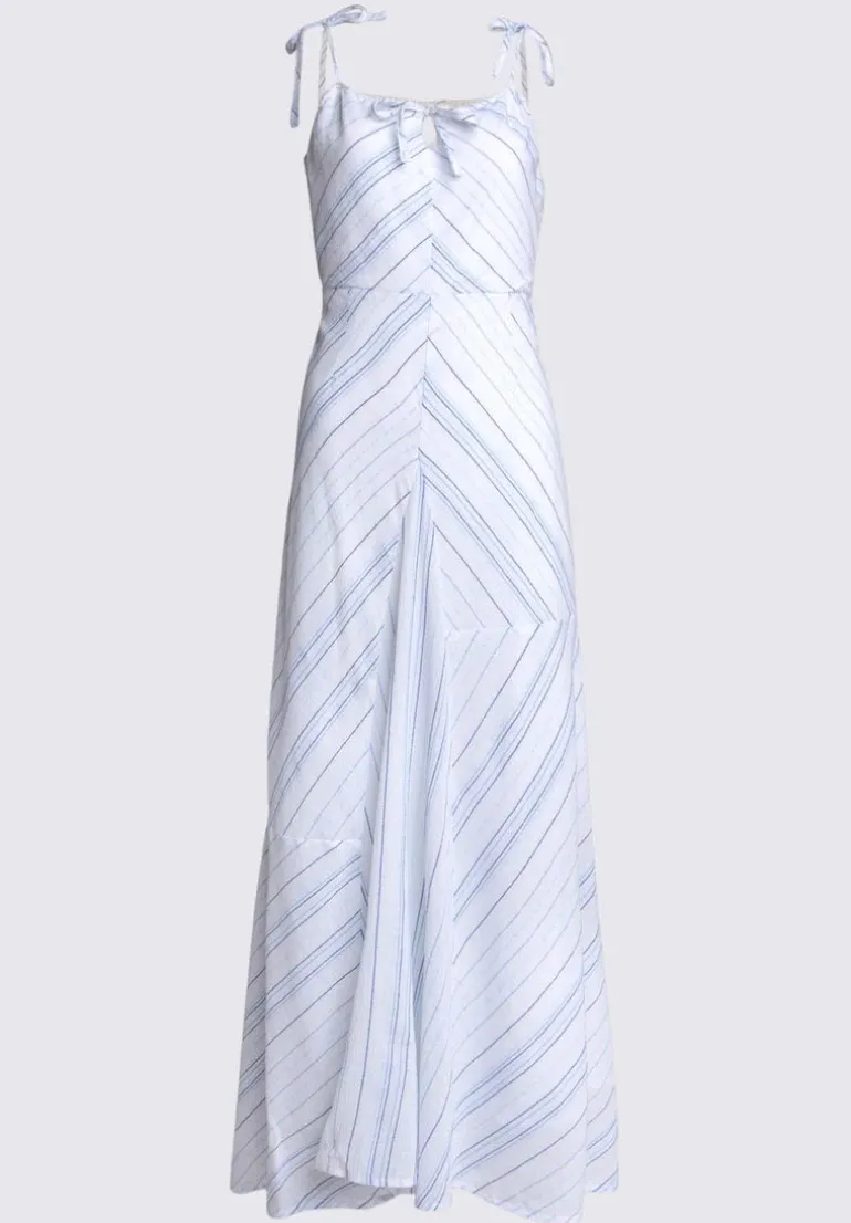 Floriane Women’s Striped Maxi Dress in White - WD0045P