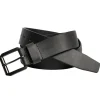 Full Grain Black Buffalo Leather Belt with Blackened Finish - BB1004C04