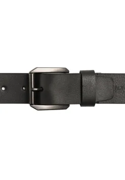 Full Grain Black Buffalo Leather Belt with Blackened Finish - BB1004C04