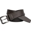 Full Grain Brown Buffalo Leather Belt with Blackened Finish - BB1004C13