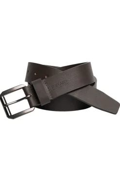 Full Grain Brown Buffalo Leather Belt with Blackened Finish - BB1004C13