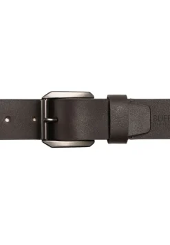 Full Grain Brown Buffalo Leather Belt with Blackened Finish - BB1004C13