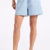 Gaga Women's Casual Denim Shorts, Bleached Blue - BL16073