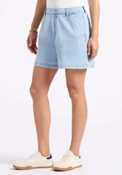 Gaga Women's Casual Denim Shorts, Bleached Blue - BL16073