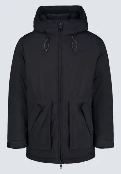 Gavin Men’s Mid-length Two-way Zip-up Classic Parka, Black - OBMFP001