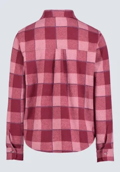 Georgie Women's Long-Sleeved Plaid Shirt, Beaujolais Red - KT0124F