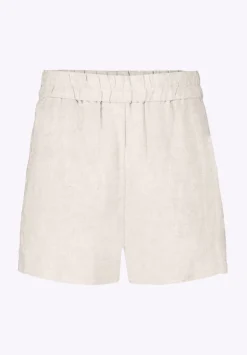 Giustina Women's Linen Blend High-Waisted Shorts, Beige - WB0023P