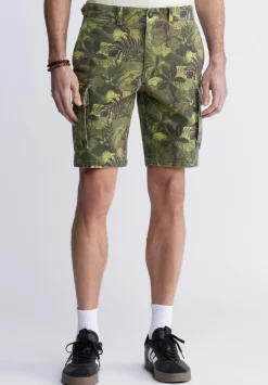 Hackman Men's Printed Cargo Shorts, Sphagnum - BM24265