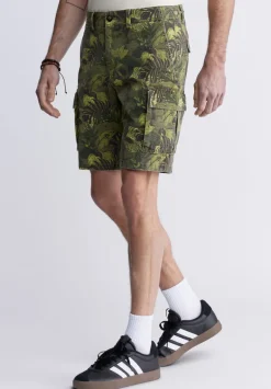 Hackman Men's Printed Cargo Shorts, Sphagnum - BM24265