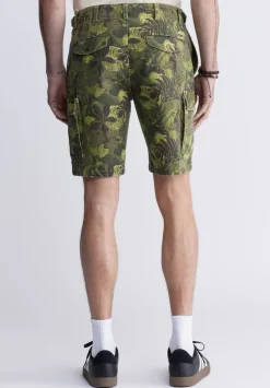 Hackman Men's Printed Cargo Shorts, Sphagnum - BM24265