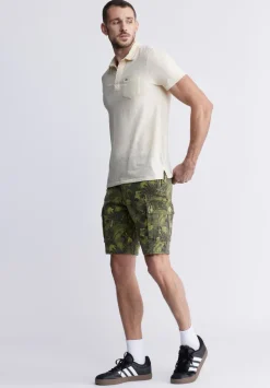 Hackman Men's Printed Cargo Shorts, Sphagnum - BM24265