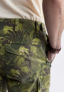 Hackman Men's Printed Cargo Shorts, Sphagnum - BM24265