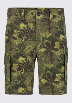 Hackman Men's Printed Cargo Shorts, Sphagnum - BM24265