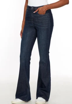 High Rise Flare Joplin Women's Jeans, Indigo Sanded - BL15998