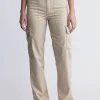 High Rise Loose Straight Jane Women's Pants, Beige - BL15975