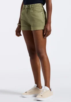 High Rise Relaxed Goldie Women's Shorts, Aloe Green - BL15963