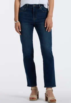 High Rise Straight Jayden Women's Jeans, Indigo Contrast - BL16062