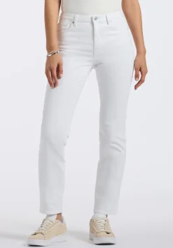 High Rise Straight Jayden Women's Pants, White - BL16085