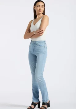 High Rise Straight Jayden Women's Jeans, Light & Soft Blue - BL15837