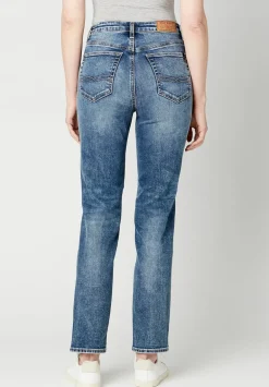 High Rise Straight Jayden Women's Jeans, Stonewashed Indigo - BL15836