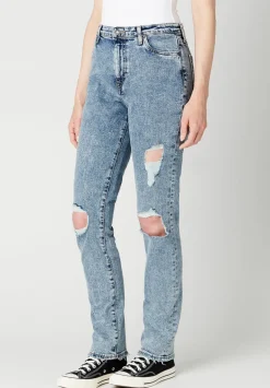 High Rise Straight Jayden Women's Jeans, Contrasted Indigo - BL15815