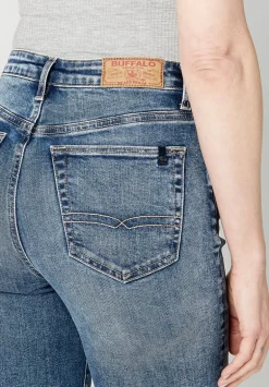 High Rise Straight Jayden Women's Jeans, Stonewashed Indigo - BL15836
