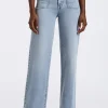 High Rise Wide Leg Addie Women's Jeans, Bleached Blue - BL16065